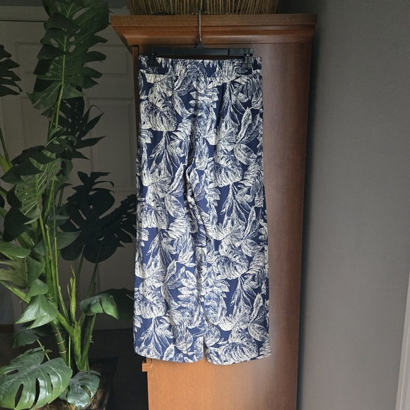 Panama Jack Linen Blend Blue and White Wide Leg Pants Size Small - Picture 2 of 5